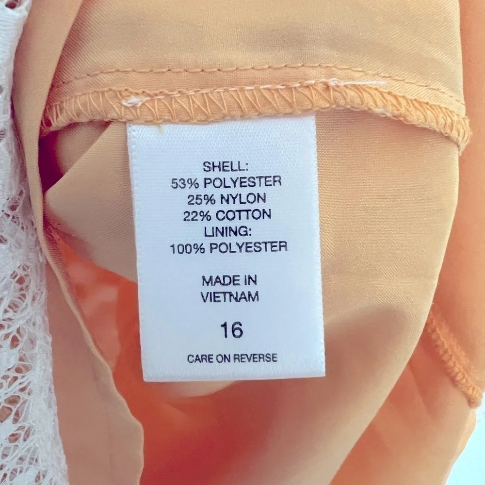 Orangescile Lace Sleeveless Sheath‎ Dress Size 16